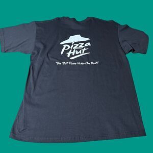 Pizza Hut P'Zone Y2K Shirt Men's XL Black White Short Sleeve Delivery Logo